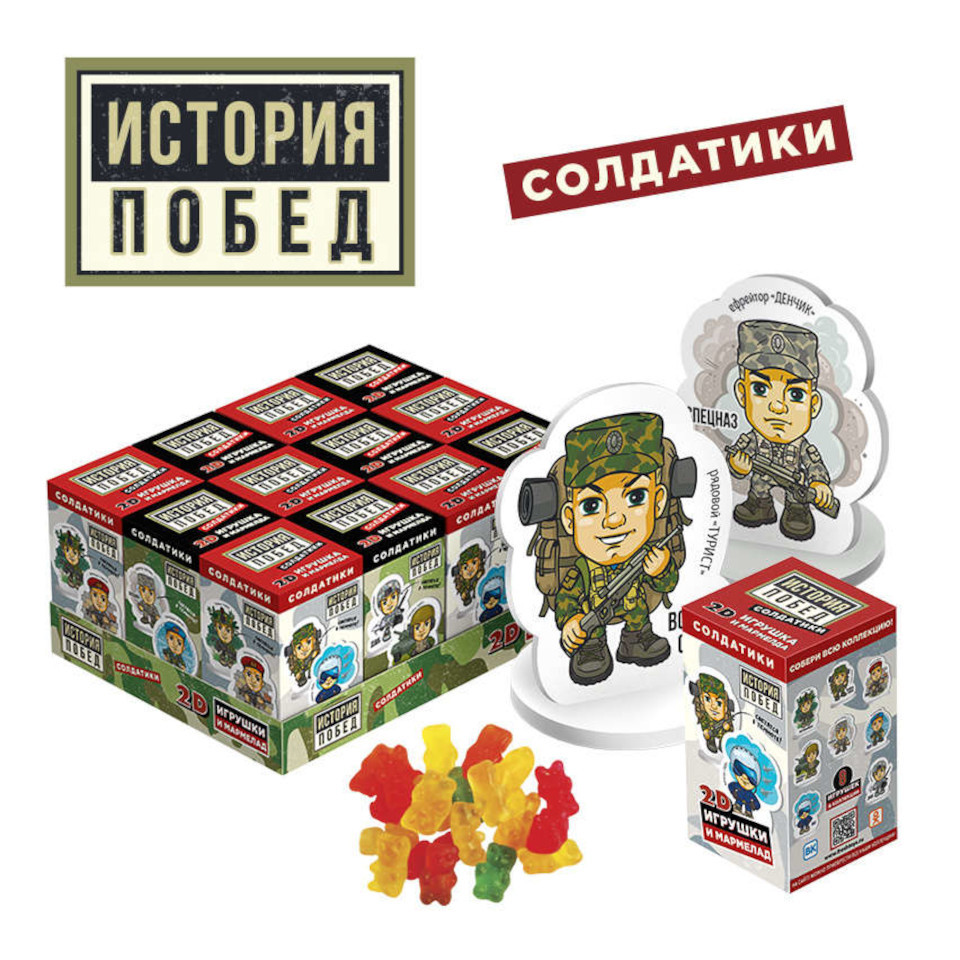 Мармелад с игрушкой 2Д История Побед - Солдатики х 12шт