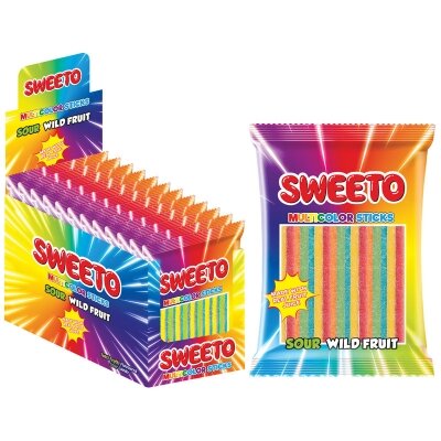Мармелад жевательный SWEETO Кислые палочки Фруктовые микс 80 г