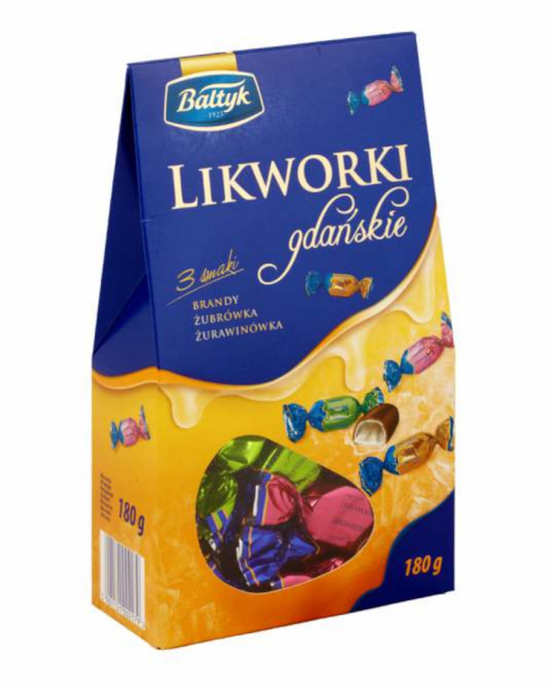 Конфеты в темн.шок. Likworki Baltyk бреди,зубровка,клюква 180г 