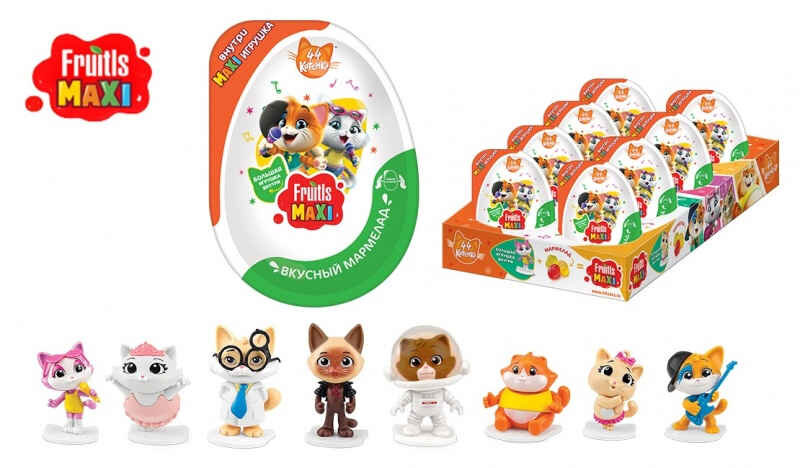 Мармелад в пластиковом яйце с игрушкой FRUITLS MAXI 44 CATS 10 г
