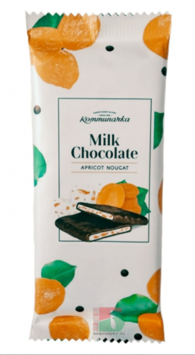 Шоколад молочный нуга с абрикосом Milk Chocolate apricot nougat  80гр  