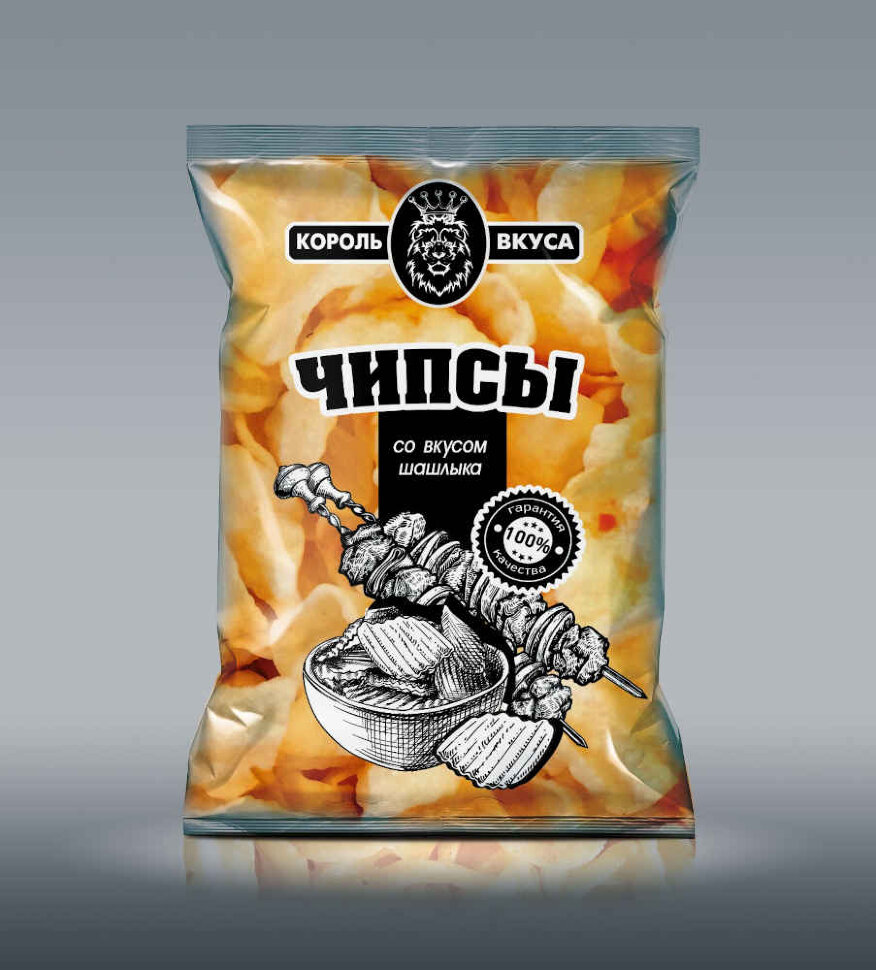 Чипсы рифленые со вкусом шашлыка 150 г