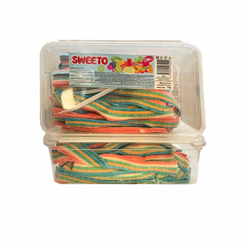 Мармелад жевательный SWEETO Кислый ремешок Фруктовый микс в боксе 1500 г