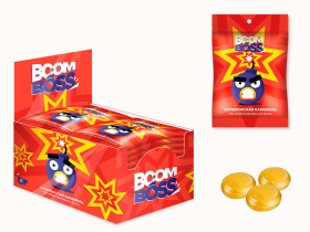 Карамель суперкислая Boom Boss ассорти вкусов 15г х 24шт