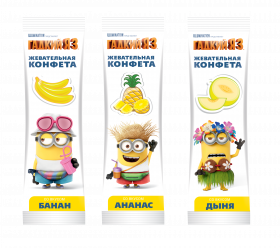 Жевательная конфета MINIONS 3 вкуса 11 гр.