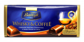 Шоколад молочный Whiskey&amp;Coffee Baltyk со вкусом виски и кофе 148 гр