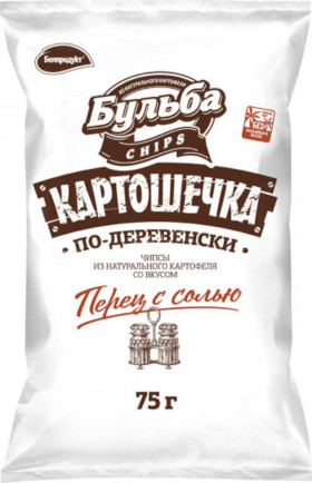 Чипсы Картошечка по деревенски из сырого картофеля со вкусом перца и соли 75гр х 16шт