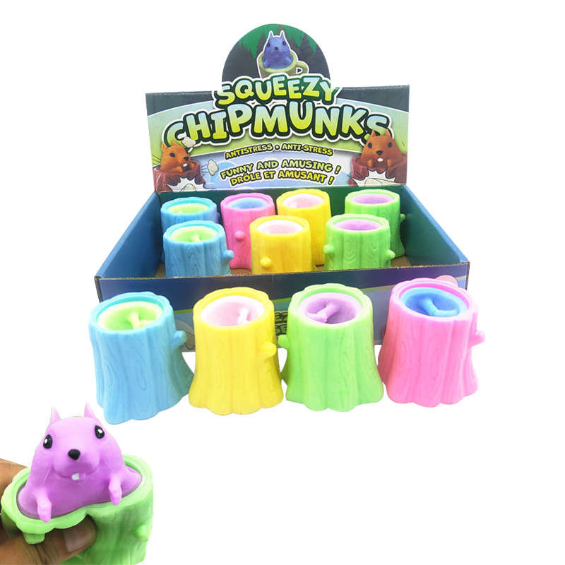 Игрушка Жмяка Выскочка Бурундук 5х6х7см х 12шт