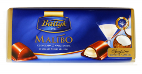 Шоколад темный Malibo Baltyk со вкусом рома Малибу 152 гр