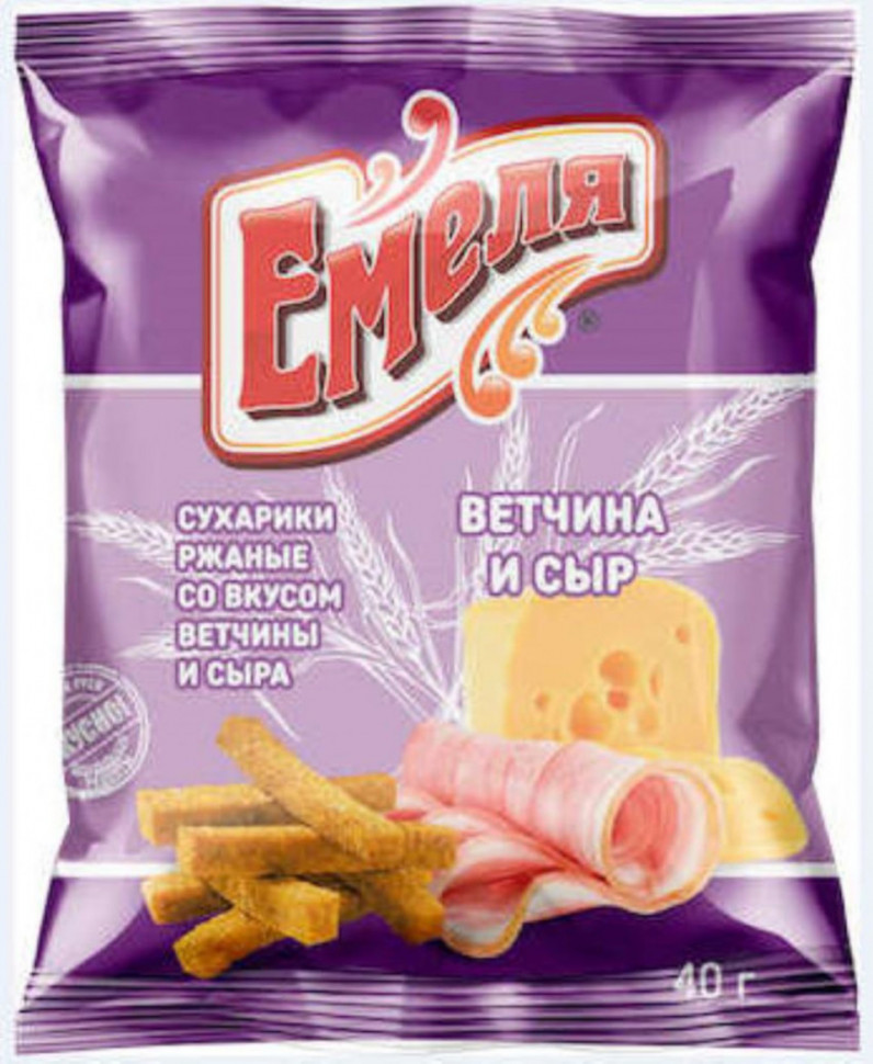 Сухарики ржаные Емеля барные ассорти 40гр