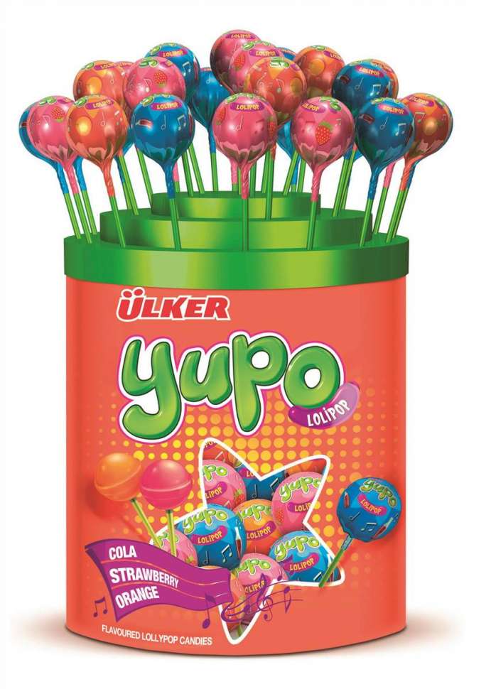 Леденцы YUPO со стендом ассорти  11 гр