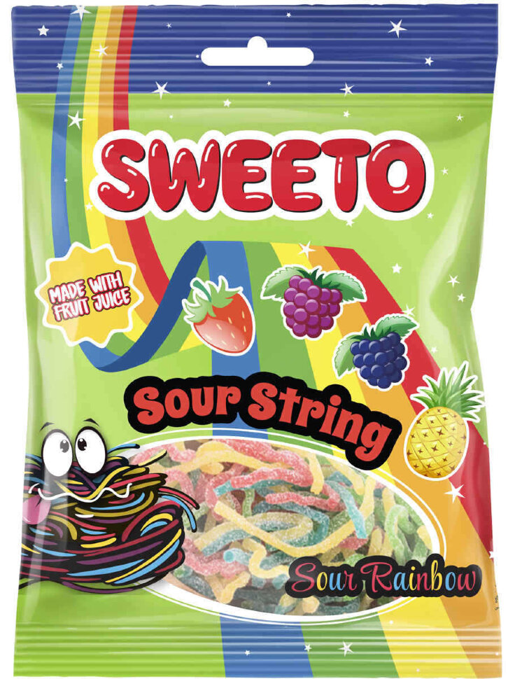 Мармелад жевательный SWEETO Кислые спагетти Фруктовый микс 70 г