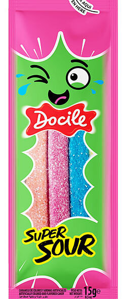 Жевательный мармелад DOCILE SUPER SOUR PENCIL супер кислые КАРАНДАШИ 15 г