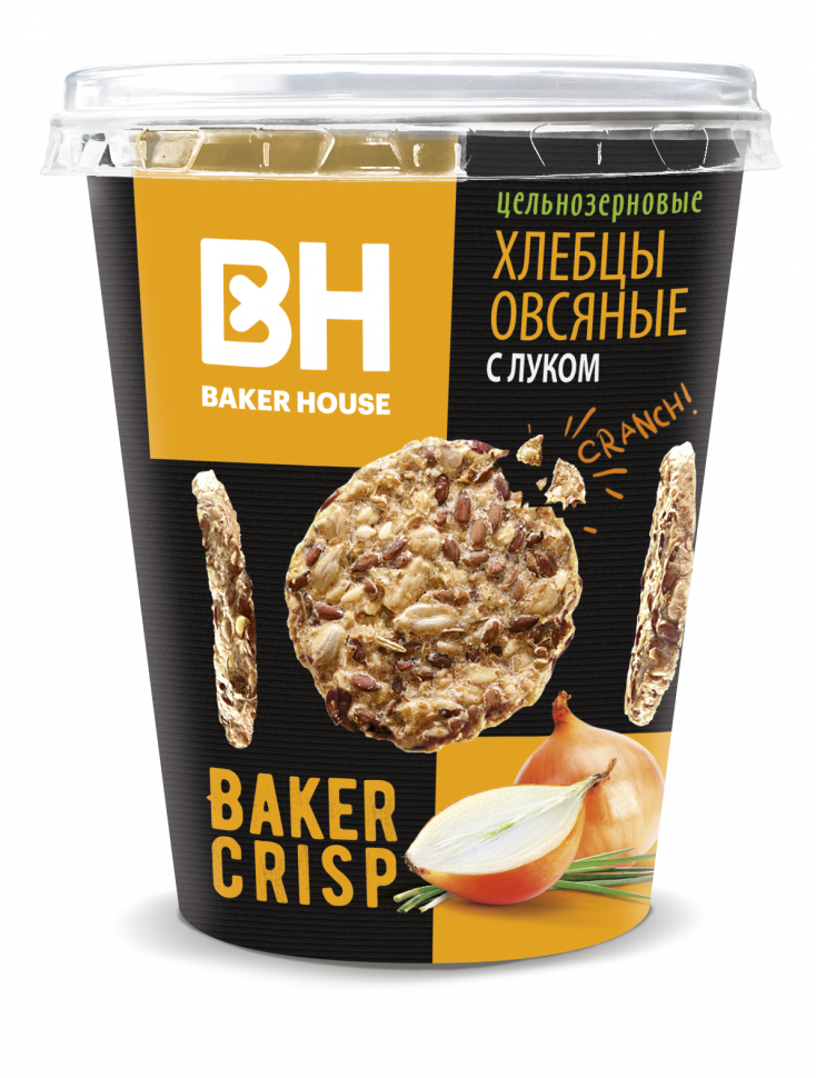 Хлебцы Baker House цельнозерновые овсяные с луком  90 гр