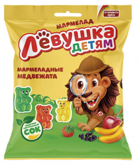 Мармелад жевательный Лёвушка детям медвежата 35гр х 44шт