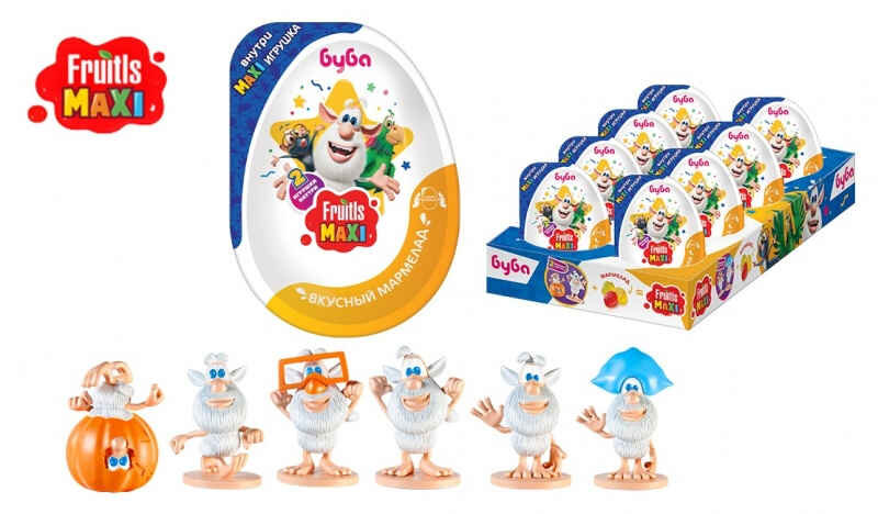 Мармелад в пластиковом яйце с игрушкой FRUITLS MAXI БУБА 10 г