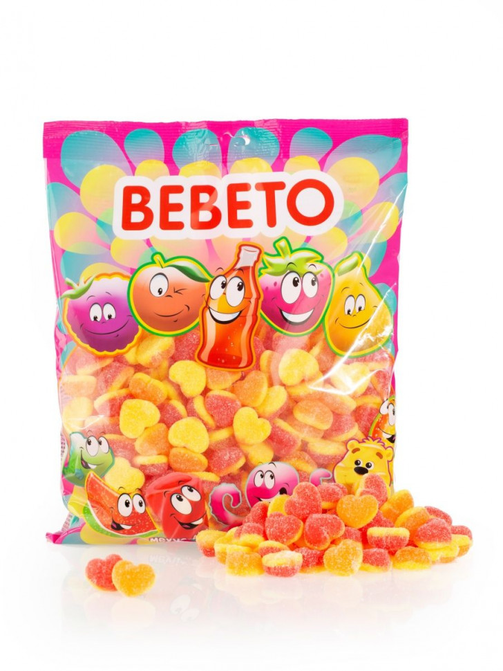 Мармелад жевательный BEBETO PEACH HEART со вкусом персика 1000 г