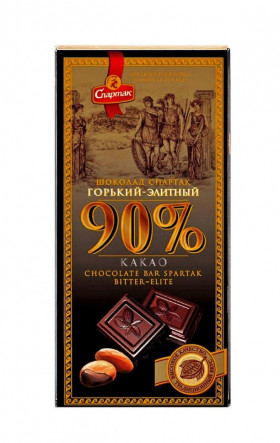 Шоколад Спартак Горький элитный 90% 90гр