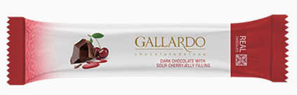 Шоколад Gallardo горький с начинкой со вкусом  вишни 25 г