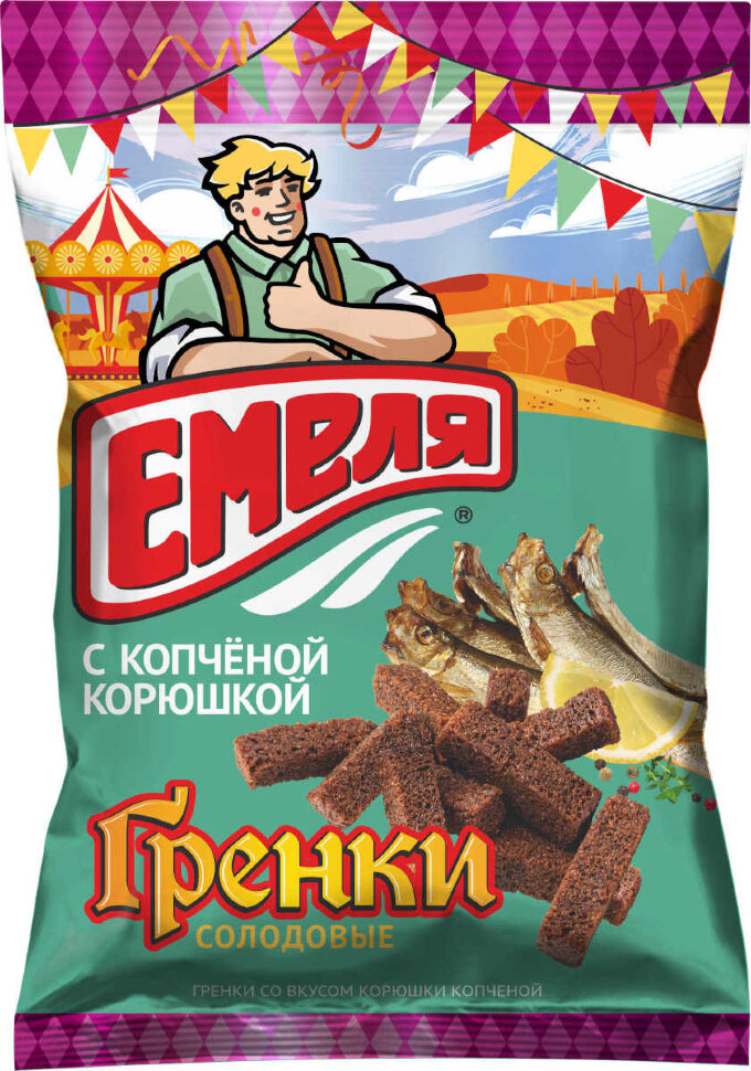 Гренки Емеля со вкусом корюшки копченой 60 г 