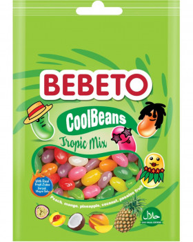 Жевательный мармелад BEBETO COOL BEANS SOUR 4 подвесной стенд арт16020023 60гр х 18шт 