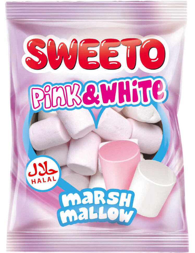 Маршмеллоу SWEETO Куб Розовое и белое 30 г