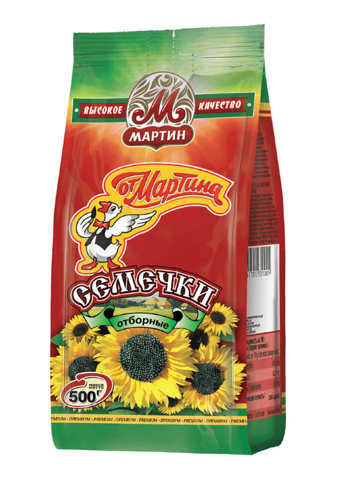 Семечки От Мартина Отборные БЕЗ СОЛИ 500 г