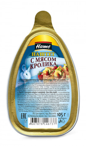 Паштет Hame с мясом кролика 105г