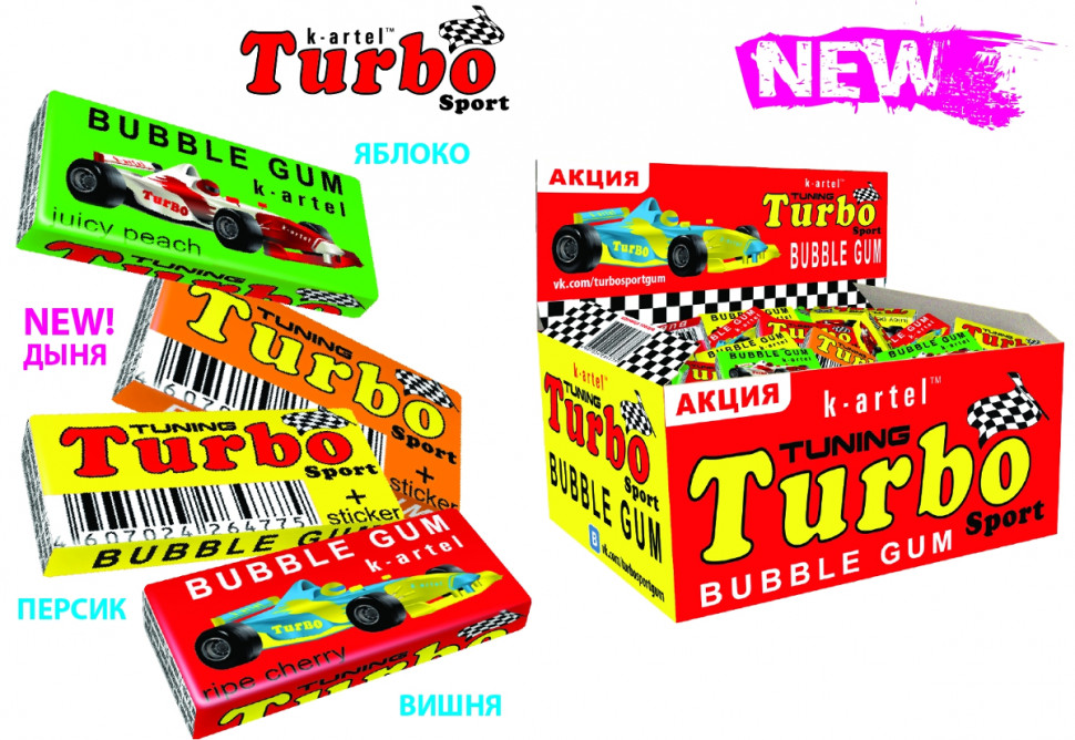 Ж/р Turbosport  дыня,вишня,персик,яблоко 4гр