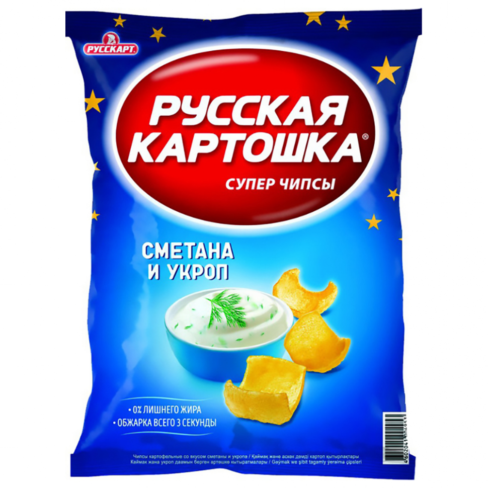 Чипсы Русская Картошка сметана и укроп 150 г 