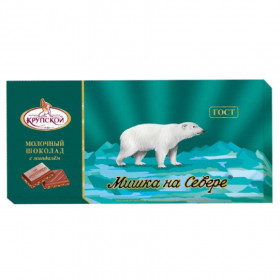 Шоколад молочный Мишка на севере с дробленым миндалем 100 г