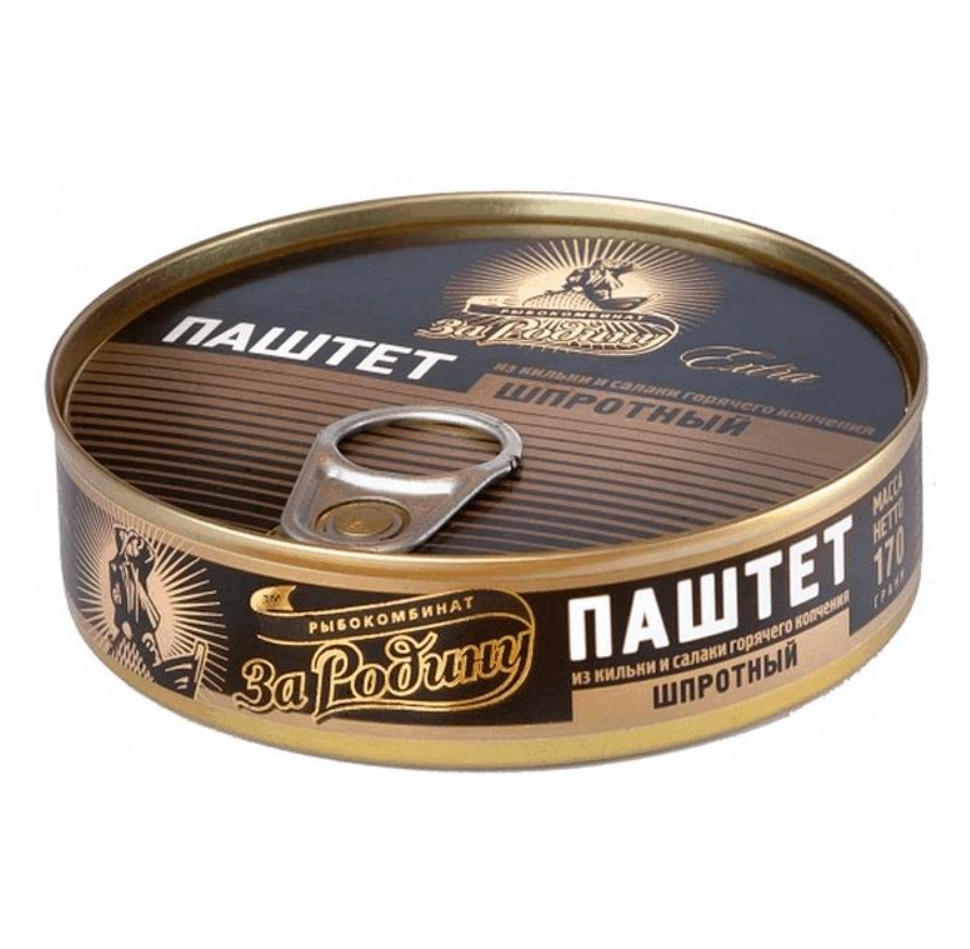 Паштет шпротный из кильки и салаки горячего копчения ключ 170 гр