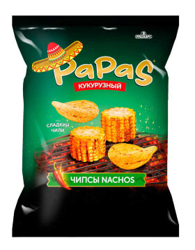 Чипсы кукурузные PAPAS со вкусом сладкого чили 140 г