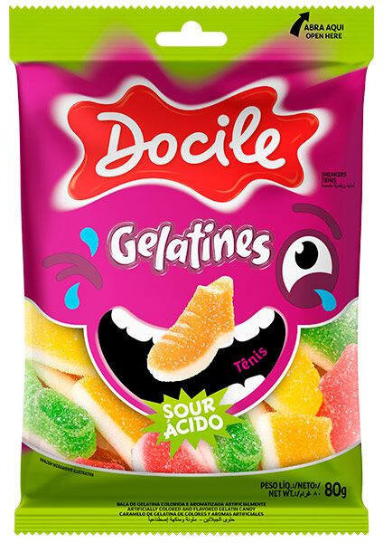 Жевательный мармелад DOCILE SOUR SNEAKERS Кроссовки со вкусом ягод и фруктов 80 г