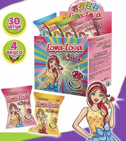 Карамель Lova-Lova Кольцо ассорти 8 г