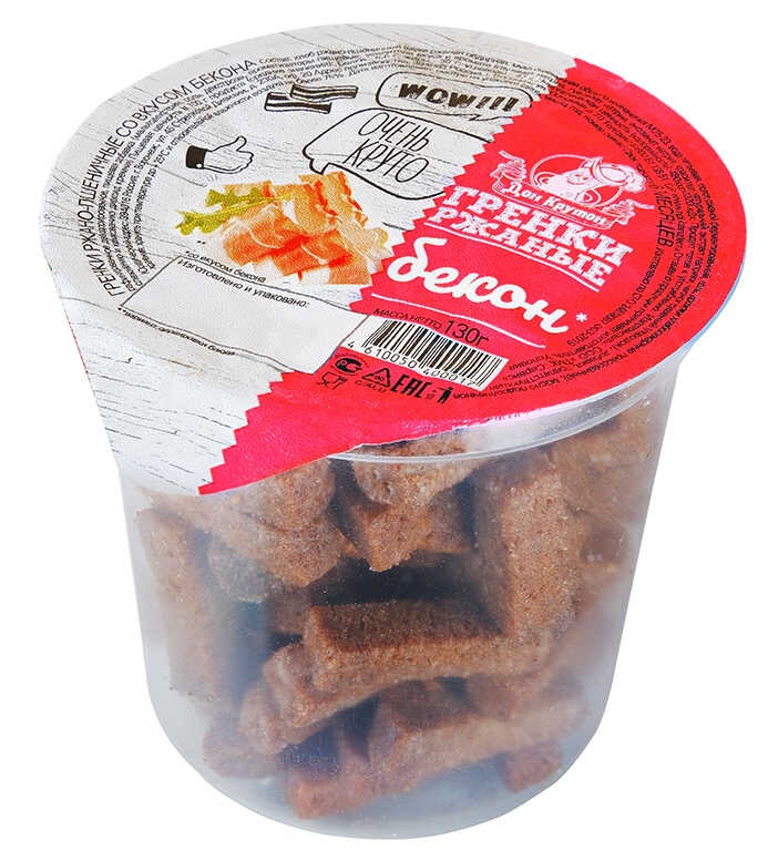 Гренки Дон Крутон ржано-пшеничные со вкусом бекона 130 г 