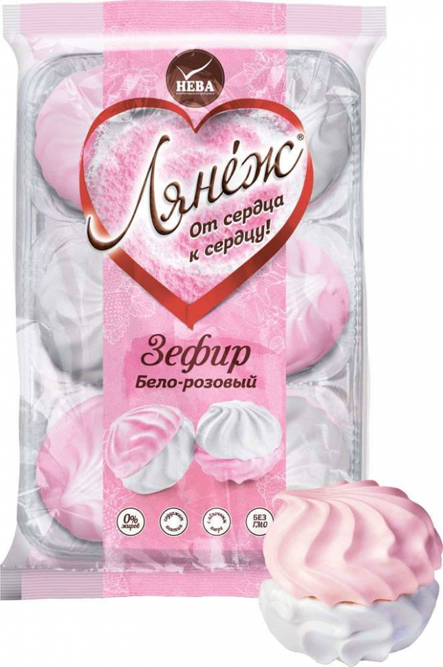 Зефир "Лянеж"  Бело-розовый ароматизированный 315 гр  