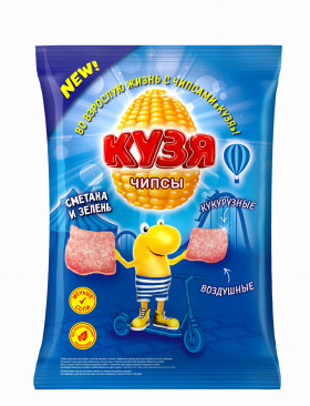 Чипсы Кузя со вкусом сметана и зелень 70 г 