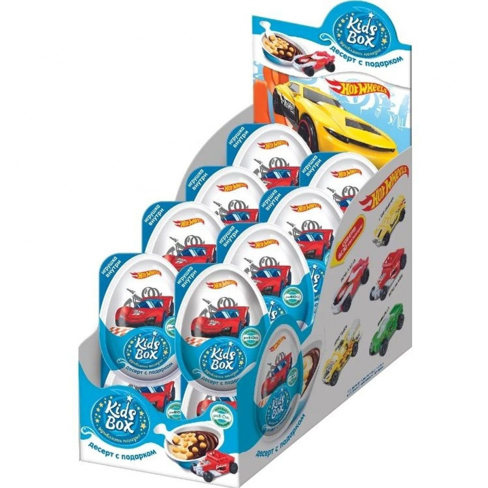 Десерт КИДСБОКС HOT WHEELS 3 с подарком 20гр х 16шт