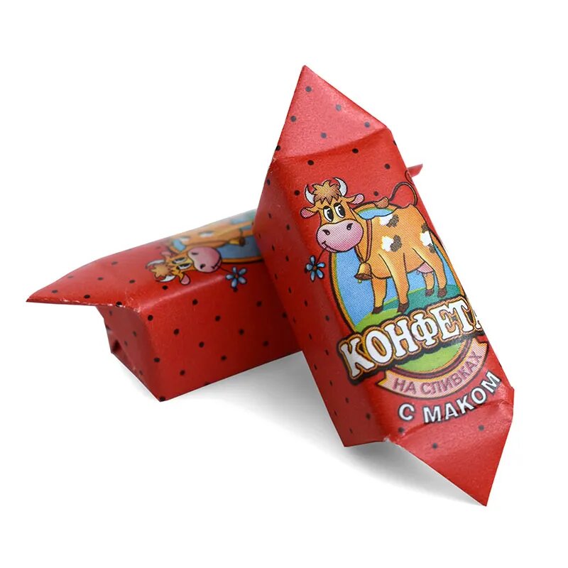 Конфета коровка Вольский кондитер Cream fudge на сливках с маком 1кг