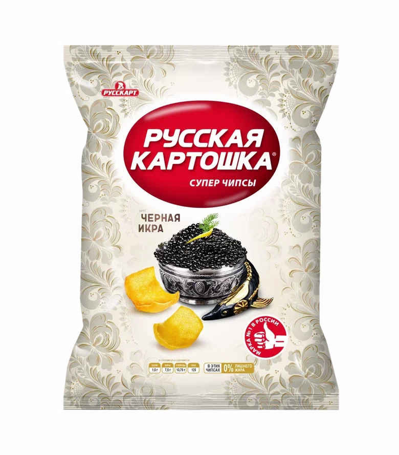 Чипсы картофельные Русская картошка со вкусом черной икры 105 г