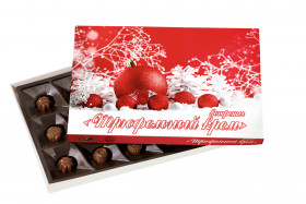 Конфеты Шоколеди Трюфельный крем в молочной глазури (красный) Новый год 150 гр