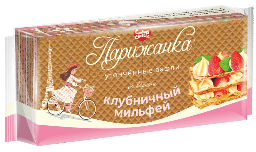 Вафли Парижанка со вкусом клубничного мильфей 210 г