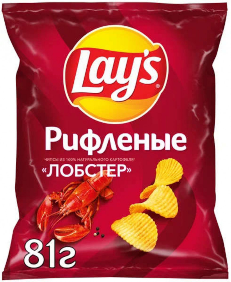 Чипсы Лейс рифленые Лобстер 81 г