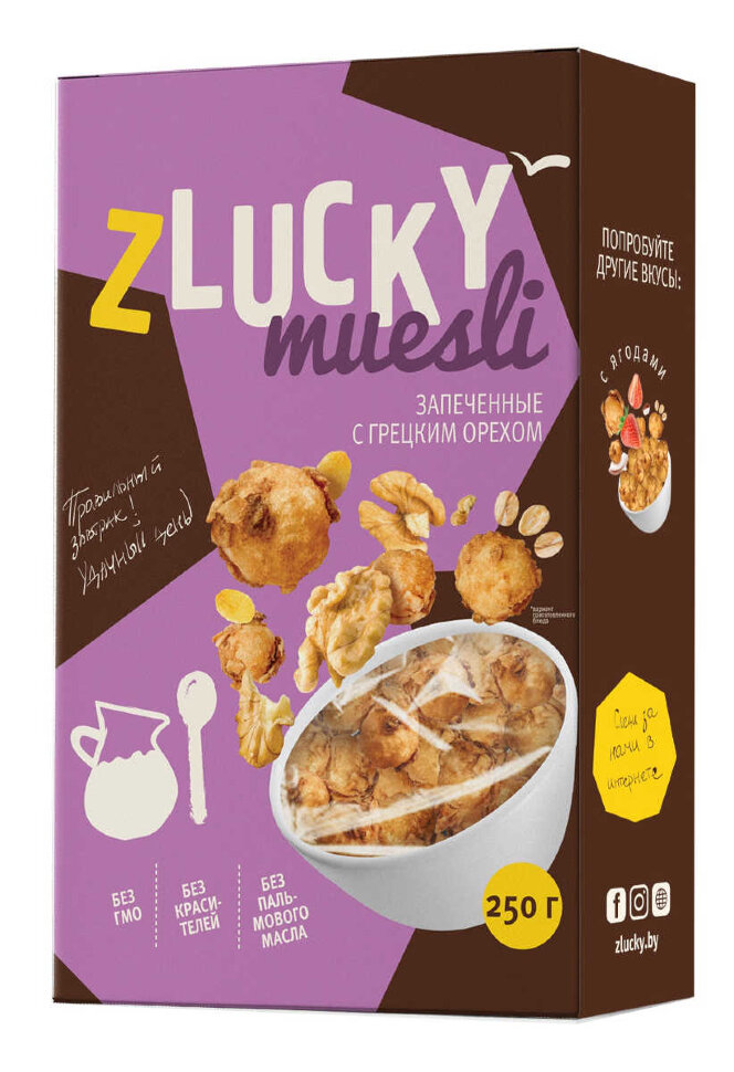 Мюсли Z LUCKY запеченные с грецким орехом 250 г