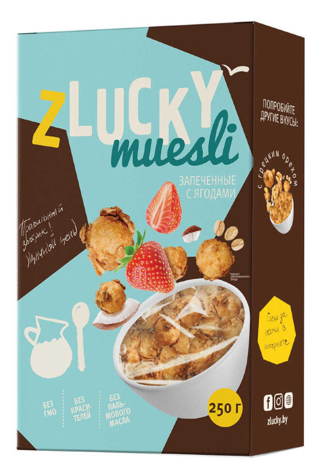 Мюсли Z LUCKY запеченные с ягодами 250 г