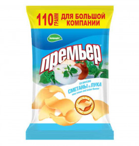 Чипсы картофельные Премьер со вкусом сметаны и лука 110гр