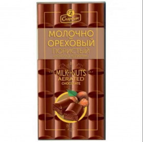 Шоколад Спартк пористый молочно-ореховый пенал 70г х 13шт 