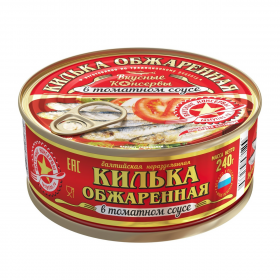 Килька балтийская неразделанная обжаренная в томатном соусе по-мексикански 240 г ключ
