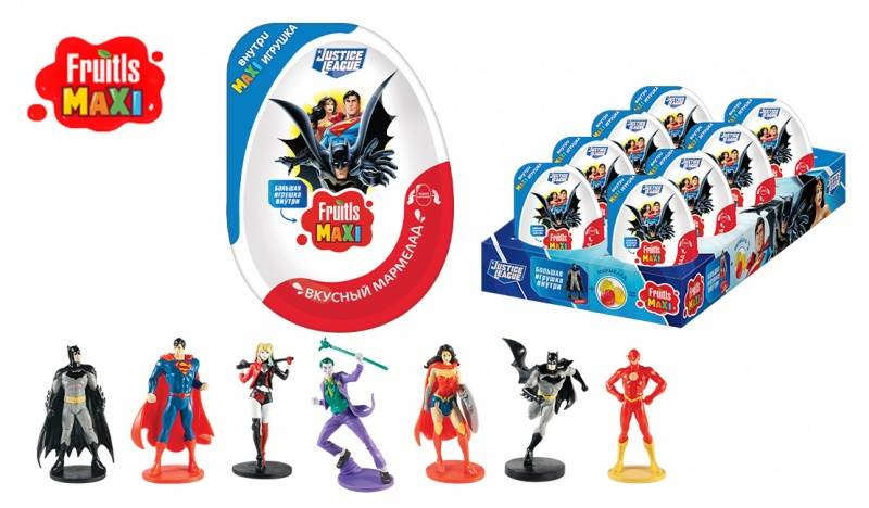 Мармелад FRUITLS MAXI DC JUSTICE LEAGUE в пластиковом яйце с игрушкой 10гр х 8шт
